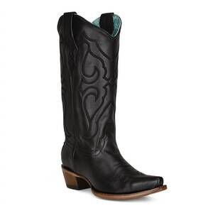 NEW CORRAL women's matching stitch pattern and inlay western boots in black